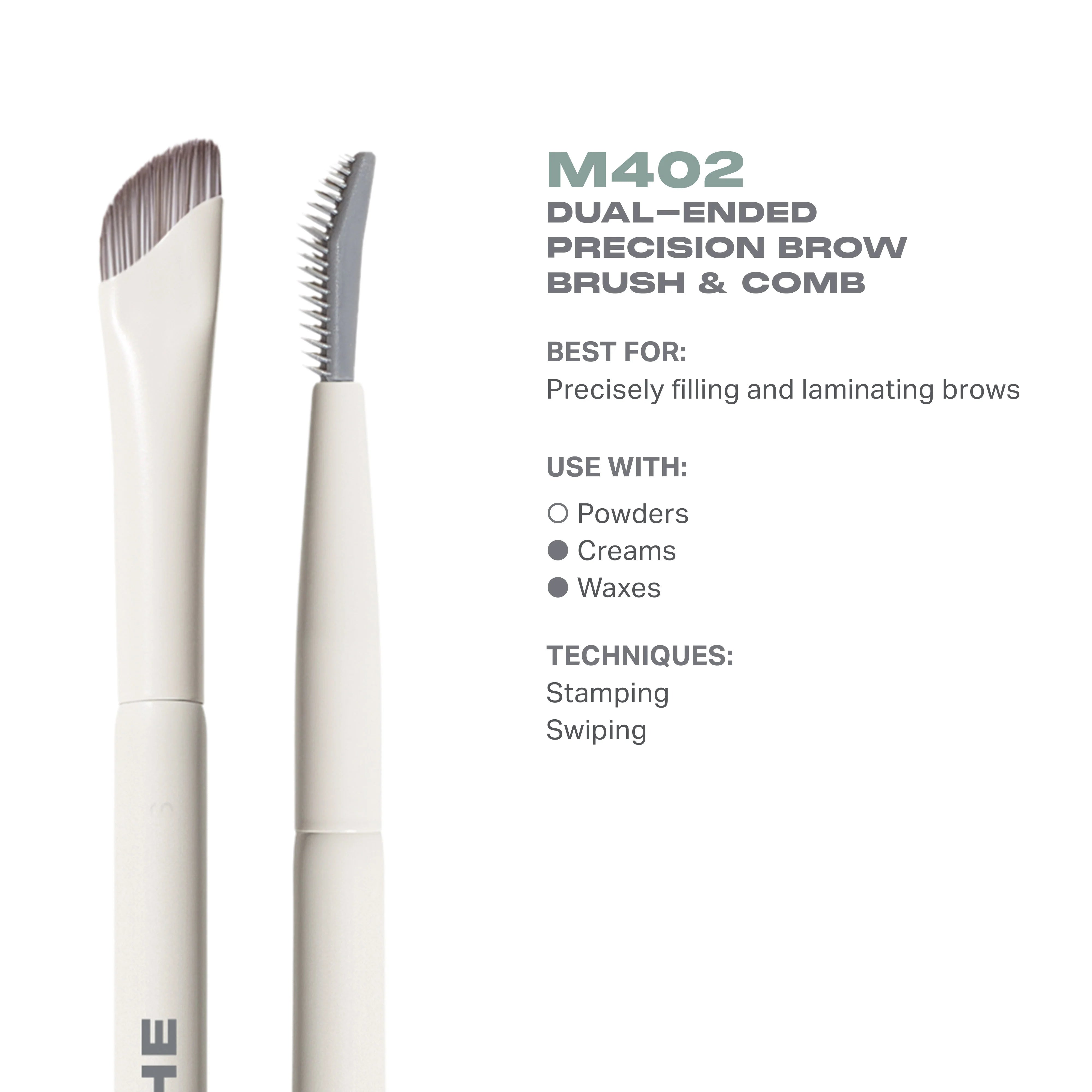M402 Dual-Ended Precision Brow Brush & Comb - View 3