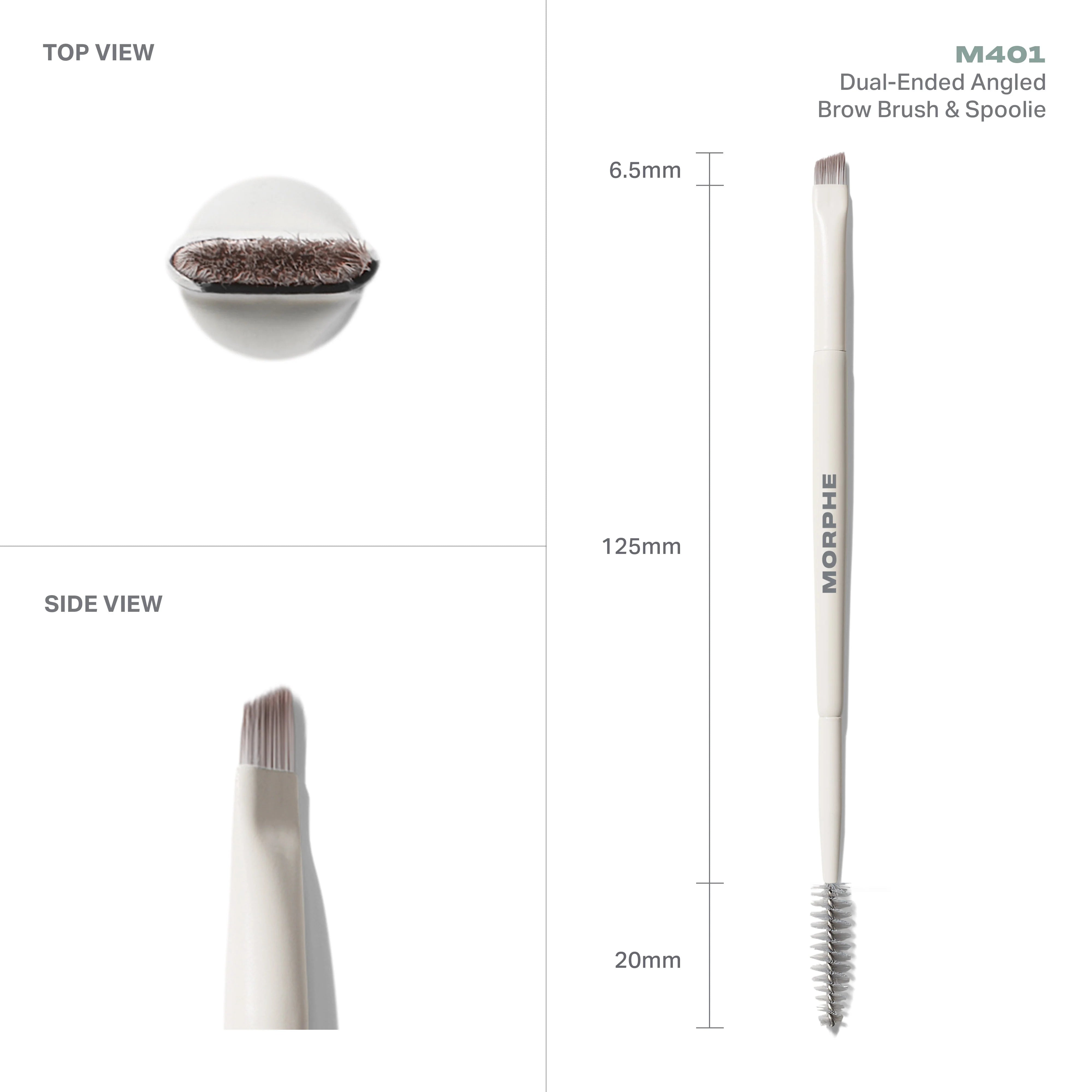 M401 Dual-Ended Angled Brow Brush & Spoolie - View 4