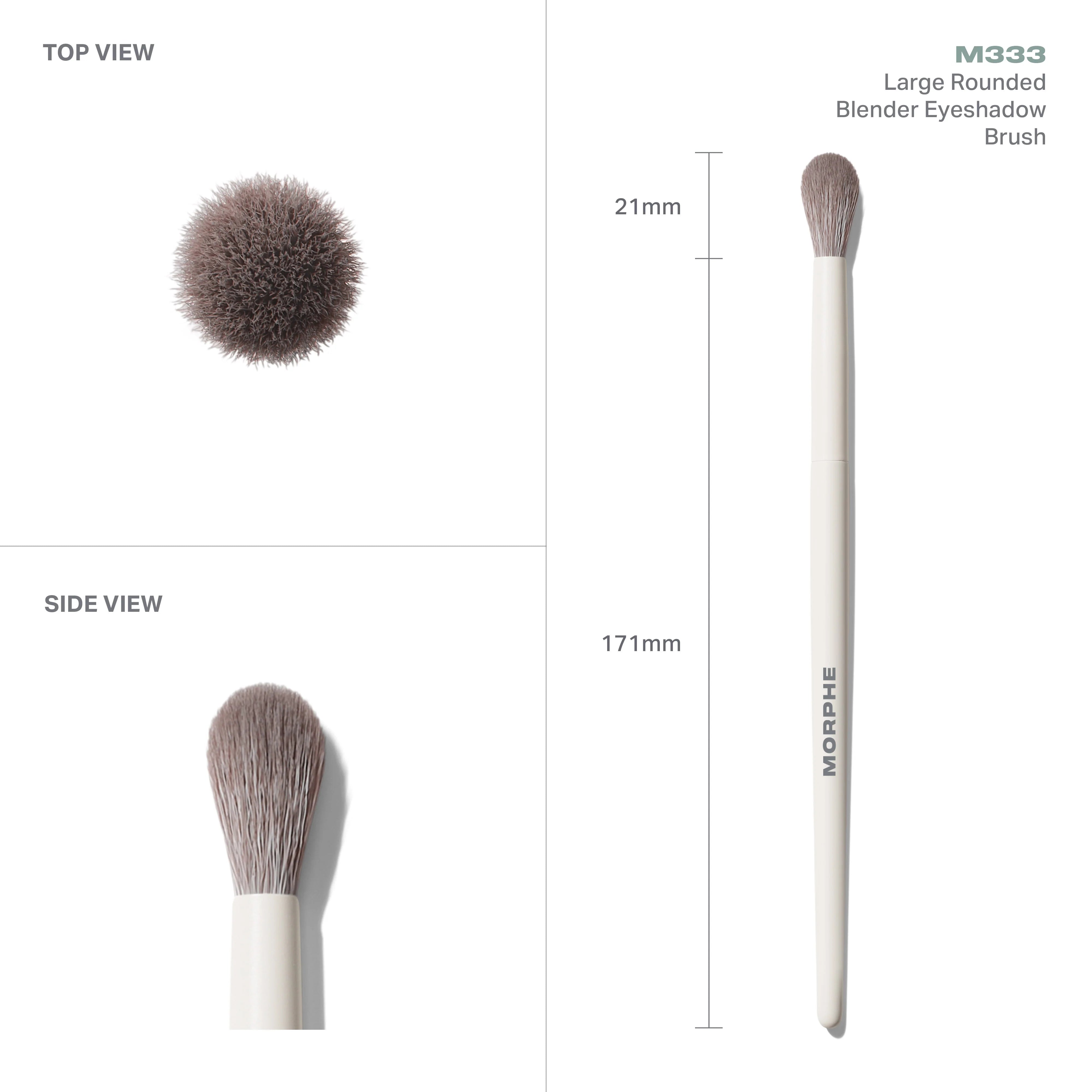 M333 Large Rounded Blender Eyeshadow Brush - View 4