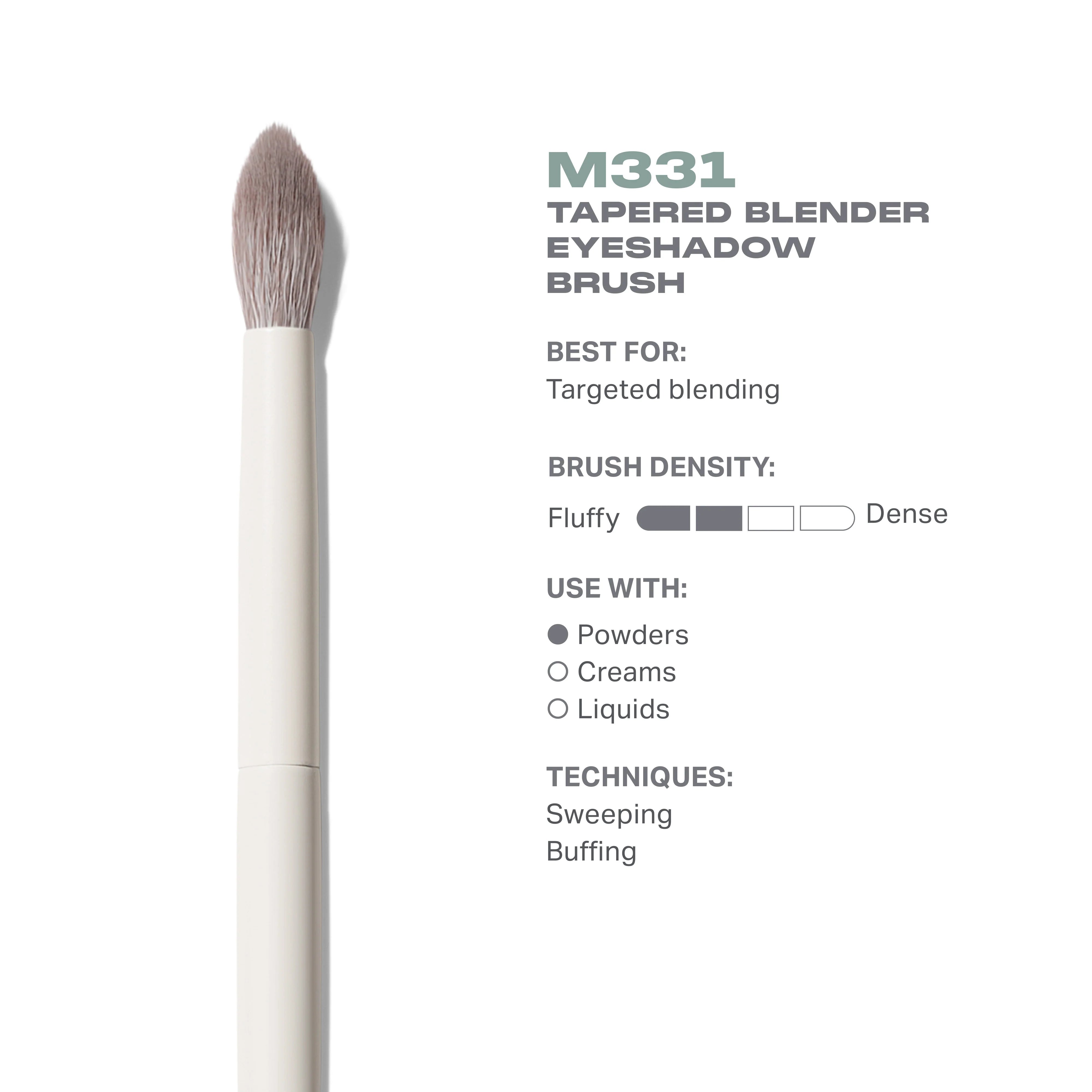 M331 Tapered Blender Eyeshadow Brush - View 3