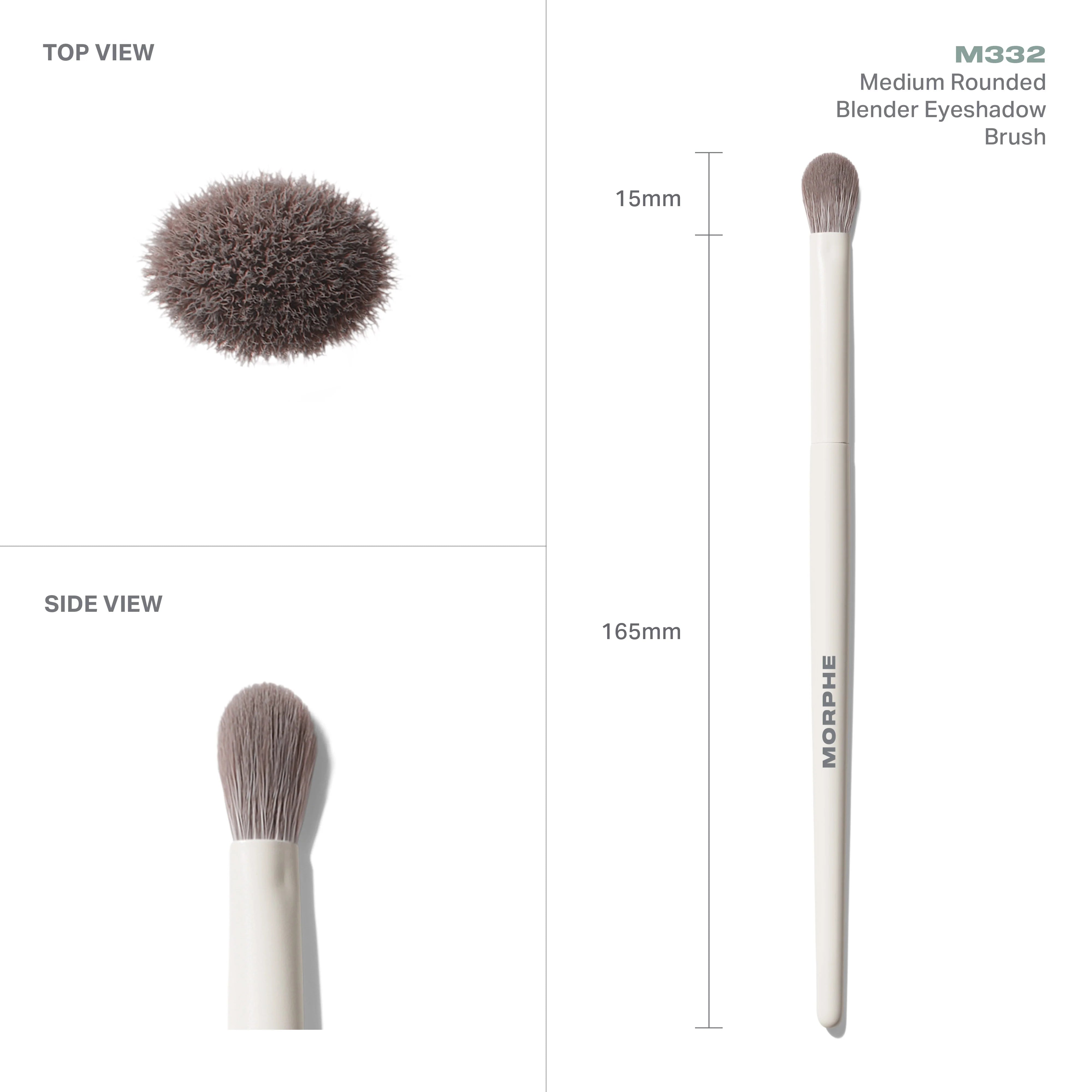M332 Medium Rounded Blender Eyeshadow Brush - View 4