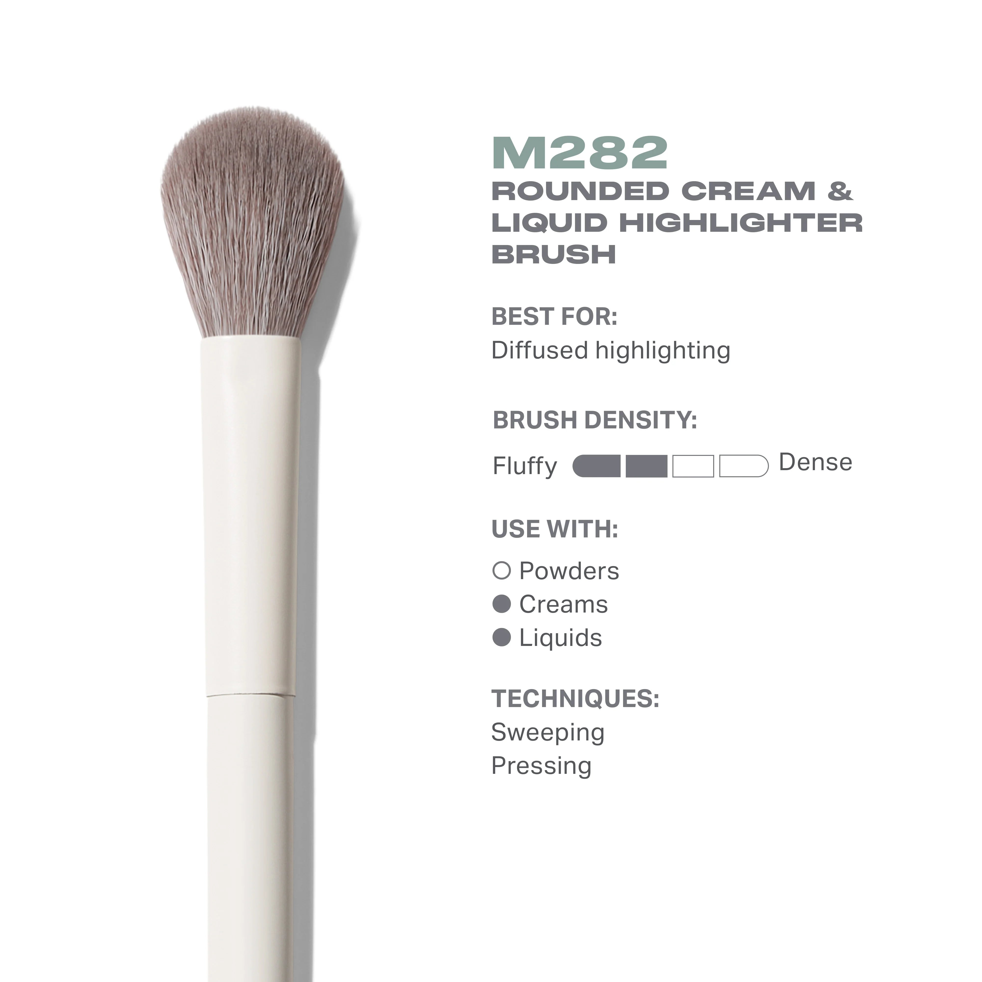 M282 Rounded Cream & Liquid Highlight Brush - View 3